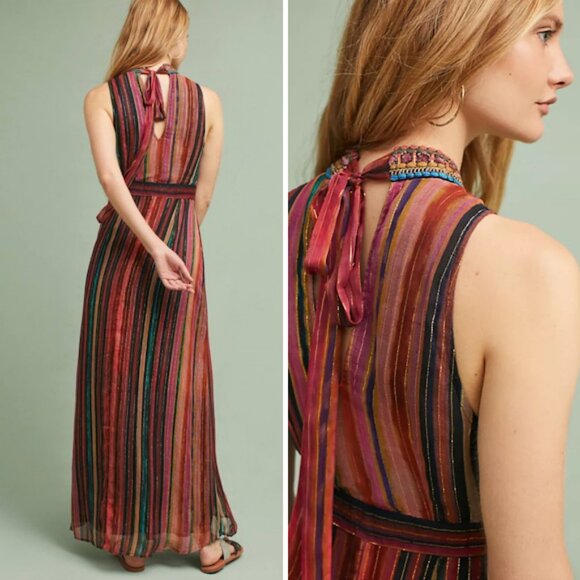 Anthropologie Blank London Halterneck Textured Maxi Dress - Picture 9 of 10